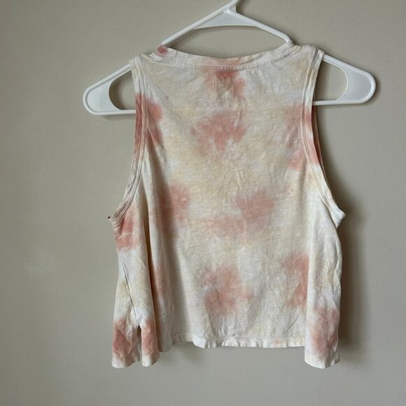 American Eagle Pink Tan Tie Dye Muscle Cropped Tank Top Women’s Size Small - Picture 5 of 6